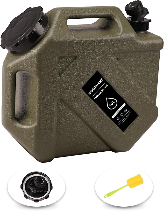 3.2 Gallon/5 Gallon Water Containers with Spigot BPA Free Water Jug Military Green Water Tank Multifunction Water Storage Containers for Camping Outdoor HikingEmergency Stroage