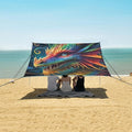 ALAZA Friendly Rainbow Dragon Portrait Beach Tent Sun Shelter UPF50+ Protection Beach Shade Canopy w/ 4 Sandbags for Outdoor Camping Fishing Backyard Fun Picnic 10x9 ft