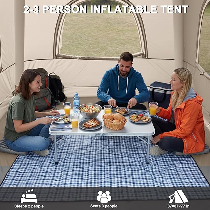 Inflatable Tents for CampingEasy Blow Up Tent with Hand Pump4 Seasons Waterproof Air Inflatable Camping Tent House for Family Weekend Camping