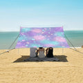 ALAZA Rrainbow Love Hearts Stars Beach Tent Sun Shelter UPF50+ Protection Beach Shade Canopy w/ 4 Sandbags for Outdoor Camping Fishing Backyard Fun Picnic 10x9 ft
