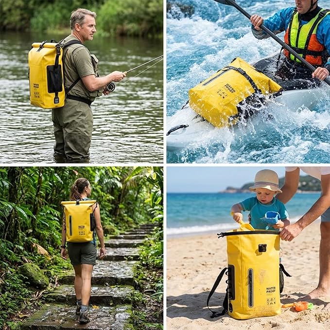 Dry Bag Waterproof 25L-Floating&ampLightweight Bags for Women Waterproof Backpack for Kayaking Boating FishingPaddle boarding Camping HikingRoll-Top Seal&ampAdjustable Shoulder Straps