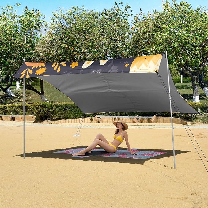 Bridal Rutabaga (Swedes) Darkgray Diwali_2 Foldable Beach Tent UPF50+ Protection Lightweight Large Sun Shelter with Sturdy Poles Sandbags and Shovel for Camping Trips Fishing Backyard Fun