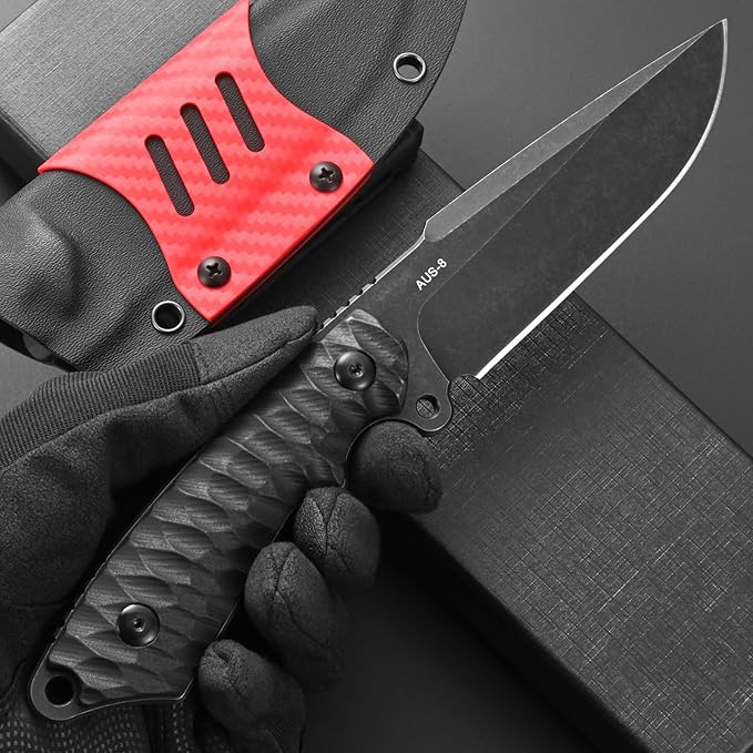 Eafengrow EF162 Fixed Blade Knife AUS-8 Steel Blade G10 Handle Full Tang Compact EDC Tool Fix Knifes for Outdoor Camping Survival