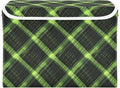 AIXIWAWA Lidded Storage Cube (Green Plaid) Fabric Foldable Closet Bins with Flip Lid and Handles Organizer Basket Container 16.5 x 12.6 x 11.8 IN