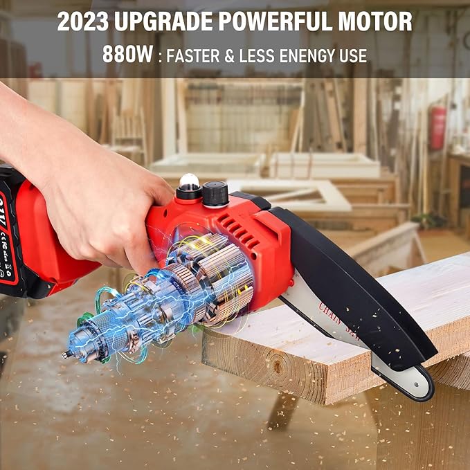 Tietoc Mini Chainsaw 6-Inch with 2 Batteries Electric Saw Stocking Stuffers Christmas Birthday Gifts Present for women mom wife Adults Cool Gadgets 2025