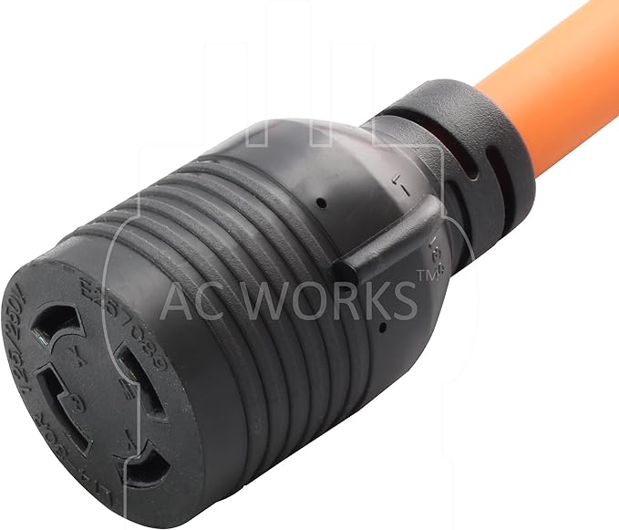 AC WORKS Generator to Transfer Switch L14-30 Inlet Box Adapter (L5-30 30Amp 3-Prong to L14-30-Flexible)