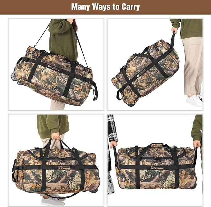 REDCAMP 85L/120L/140L Foldable Duffle Bag with Wheels Large Travel Duffel Bag