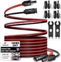 Twin Wire 30FT Solar Extension Cable - 10AWG (6mm²) Solar Panel Connector with IP67-Male/Female Solar connectors for Outdoor Automotive RV Boat Marine Solar Panel- Black &amp Red