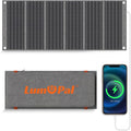LUMOPAL 30W Foldable Solar Panel Portable Solar Charger with PD USB-C 30W USB-A 18W max Output Backpacking Solar Panel for Camping Ultra Compact Solar Panels for Hiking Trip Outdoor Activities