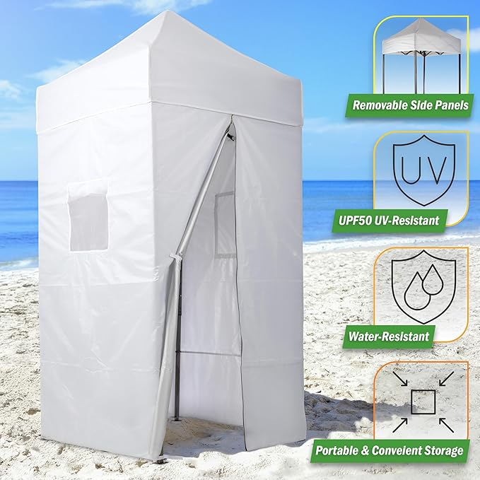Pop Up Changing Tent - 46.5” Steel Frame Canopy Sun Shelter Pool Cabana Portable Changing Room or Privacy Tent for Camping Toilet or Portable Shower - Camping Essentials by Wakeman Outdoors
