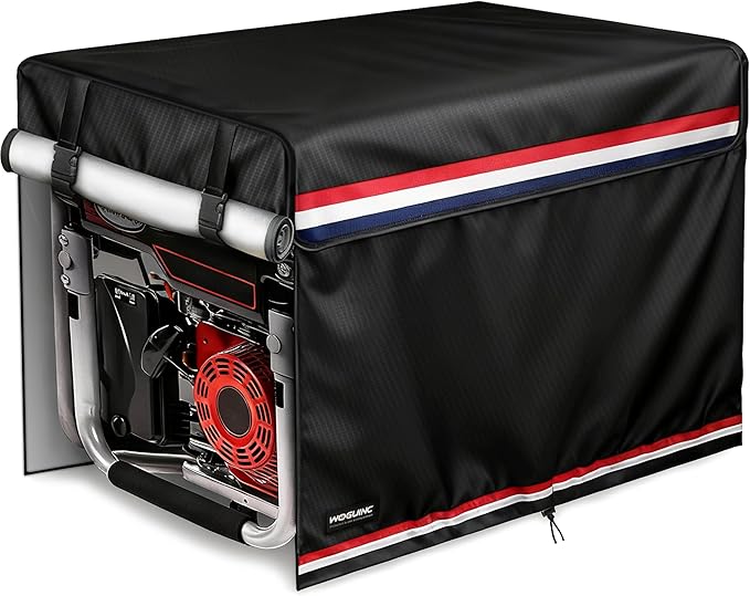 Running Generator Cover Double Layer Generator Cover Heavy Duty Waterproof Universal Size 32 x 24 x 24 in. Fits Most 5000-10000 Watt Generators. Black. 32×24×24 inches