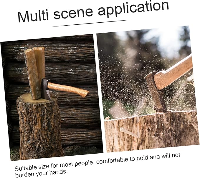 2pcs Wooden Hatchet Handle Replacement for Camping Axe Flat Handle Carving Axe Easy Installation