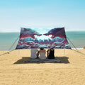 ALAZA Angry Wolf Moon Skull Beach Tent Sun Shelter UPF50+ Protection Beach Shade Canopy w/ 4 Sandbags for Outdoor Camping Fishing Backyard Fun Picnic 10x9 ft