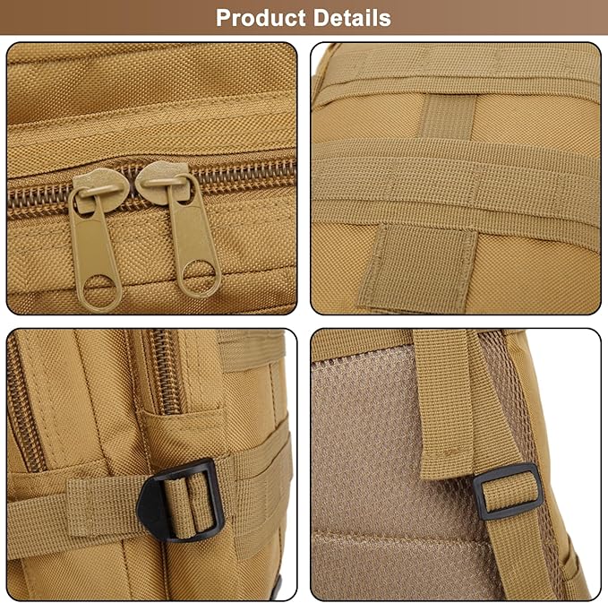 Men's 35L Hiking Backpack Oxford Cloth Outdoor Tactical Rucksack Large Capacity Camping Travel Daypack Duffel Bag (G/Multicolor)