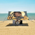 ALAZA African Woman Sunflower Beach Tent Sun Shelter Portable Canopy Sunshade for Outdoor Camping Picnics Backyard Fun 10x9 ft