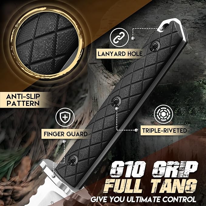 Purple Dragon Damascus Camping Knife &amp Japanese Tanto with Sheaths