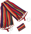 SHOWERORO Outdoor Camping Hammock Canvas Single Thickened Anti-Rollover Hanging Bed 200x80cm Red Striped Portable Hammock for Travel and Outdoor Use