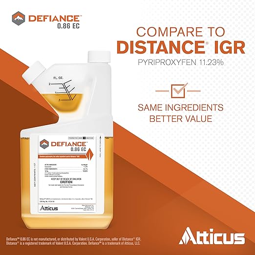 Atticus Defiance 0.86 EC Insect Growth Regulator (32 OZ) - Pyriproxyfen 11.23% - Controls Whiteflies Scales Fungus Gnats