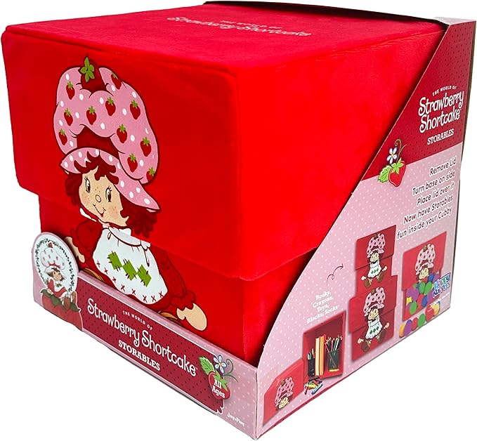 Happy Nappers Strawberry Shortcake: Storable 8 Box - Red Character Themed Bin Fabric Storage Container Opening Top Lid Holds Toys-Books-Games &amp More Licensed