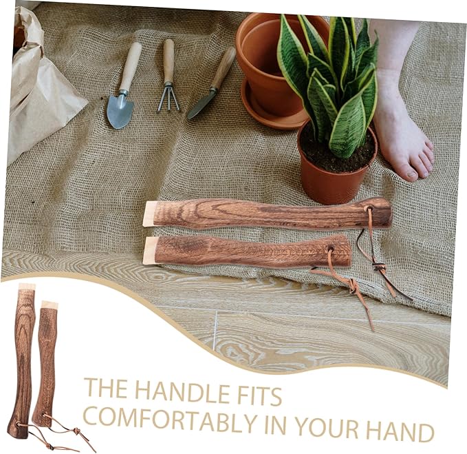 2pcs Short Wood Axe Handle Curved for Hatchet Replacement Heavy Duty Splitting Handle Solid Wood Construction Comfort Grip Fits
