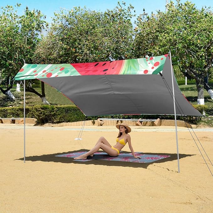 ALAZA Stylized Watermelons Beach Tent Sun Shelter Portable Canopy Sunshade for Outdoor Camping Picnics Backyard Fun 10x9 ft