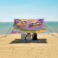 ALAZA Two Cute Sloth Hammock Beach Tent Sun Shelter Portable Canopy Sunshade for Outdoor Camping Picnics Backyard Fun 10x9 ft