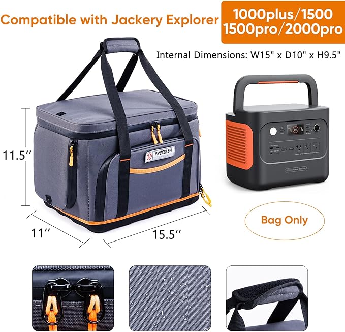 Travel Carrying Case Compatible with Jackery 1000Plus 15001500Pro 2000 Pro Portable Power Station Storage Case with Molded Hard BottomSide Ventilation for Jackery Accessories Solar Generator