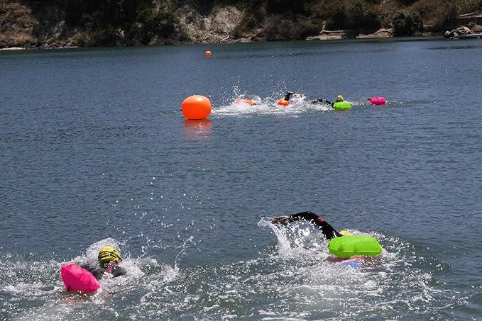 Zoot Ultra Swim Safety Buoy &amp Dry Bag High-Visibility Open-Water Safety Floatation Device with Storage for Long-Distance Swimming Training Sessions (15L) - Neon Pink - 15L