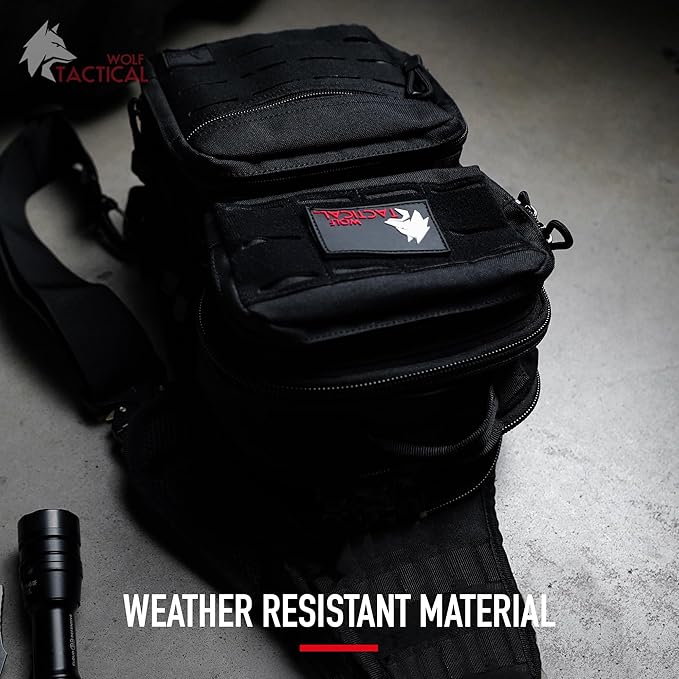 WOLF TACTICAL Men’s EDC Sling Bag - Concealed Carry Laser-Cut MOLLE Lightweight Green