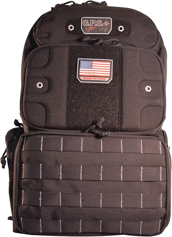 G. Outdoor Products G.P.S. Tactical Tall Range Backpack | Holds 4 Handguns | MOLLE Webbing | Durable Waterproof Stain-Resistant Tactical Gear for Shooting &amp Hunting Black