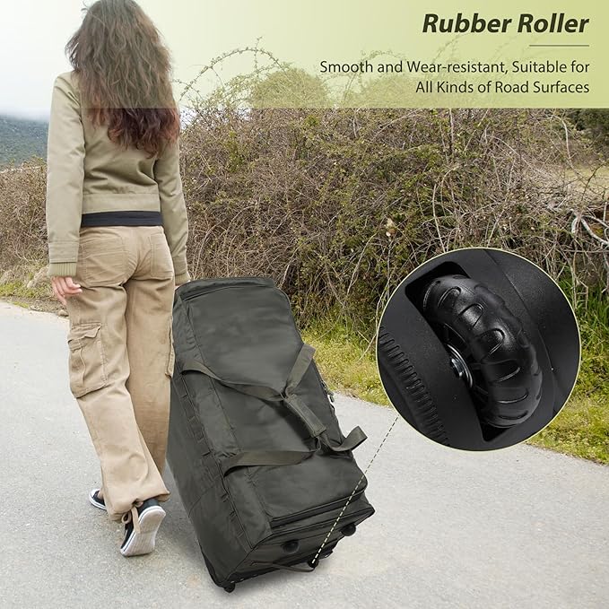 REDCAMP 85L/120L/140L Foldable Duffle Bag with Wheels Large Travel Duffel Bag