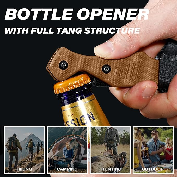 Dispatch Axis Lock Pocket Knife with Full Tang Fixed Blade Knife