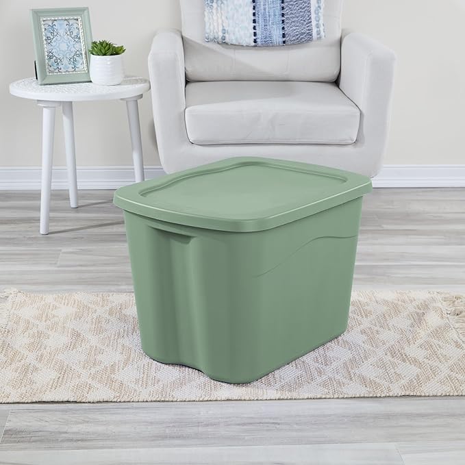 18-Gallon Plastic Storage Bins with Snap-on Lids – 8-Pack Home Organization Essential