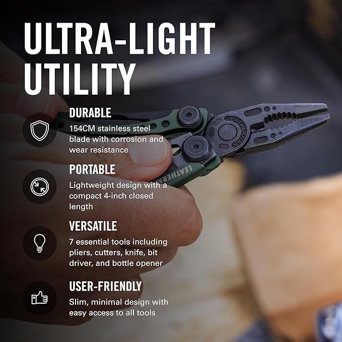 LEATHERMAN Skeletool CX 7-in-1 Lightweight Minimalist Multi-Tool for Everyday Carry (EDC) Home Garden &amp Outdoors OD Green