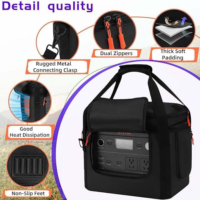 For Jackery Explorer 1000 V2 Carrying Case - Portable Power Station Bag with Quick Access Window Soft Padded Travel Case Generator Cover (13.78×10.23×10.8in)