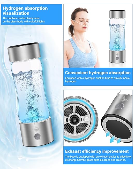 2026 Upgraded Hydrogen Water Bottle 2400 Hydrogen Water Bottle Generator Hydroh Hydrogen Water Machine Improve Water in 3 Mins for Home Office Travel Daily Drinking