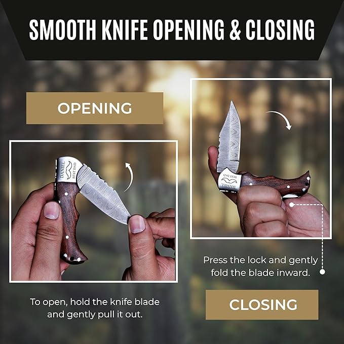 Custom Pocket Knife gifts for Men Personalized Damascus Folding Knife Engraved Gifts for Him Dad Boyfriend Husband Anniversary Groomsmen Gifts. Custom Knife for Camping Hunting Everyday Carry (