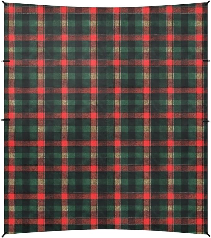 ALAZA Red Green Tartan Check Beach Tent Sun Shelter UPF50+ Protection Beach Shade Canopy w/ 4 Sandbags for Outdoor Camping Fishing Backyard Fun Picnic 10x9 ft