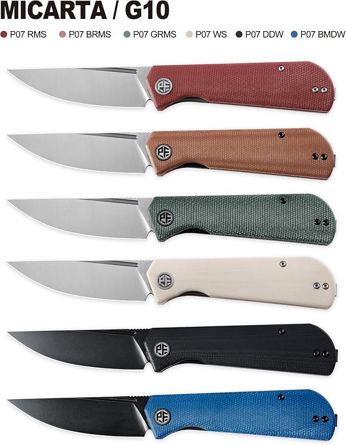 Petrified fish Pocket Knife PFP07 Viking 3.62 K110 Satin Blade 3.95oz Micarta Handle Front Flipper Liner lock Folding knife (Red Satin)