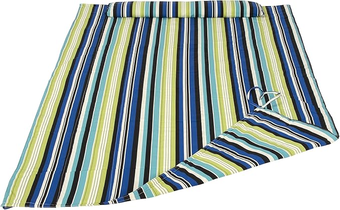 SUNCREAT Outdoor Double Hammock Pad Soft Comfortable Polyester Pad Green Stripes
