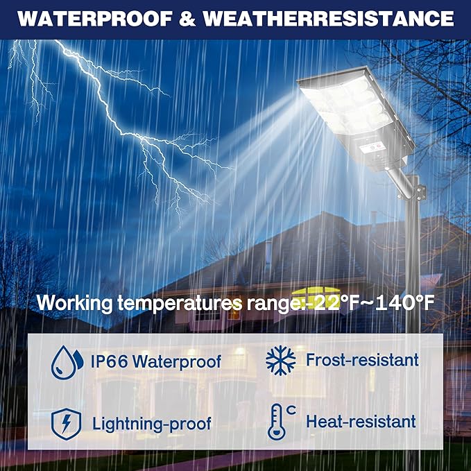 Solar Flood Lights Outdoor 3000W with Motion Sensor 20000LM Super Bright Waterproof Security Lights for Backyard Driveway Garden Yard Garage - Ideal for Homeowners &amp Businesses