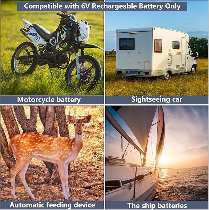 6V Solar Panel for Deer Feeder Efficient Charger w/Adjustable Mounting Bracket &amp Alligator Clips 6V Solar Panel Compatible with Game Feeder Timer &amp Rechargeable Batteries