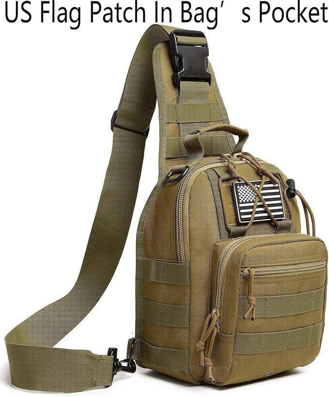 ATBP Small Tactical Sling Bag for Men with Holster Military EDC Shoulder Bag CCW Crossbody Bag 7 Liters