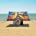 ALAZA Paris Eiffel Tower Colorful Butterfly Starry Beach Tent Sun Shelter Portable Canopy Sunshade for Outdoor Camping Picnics Backyard Fun 10x9 ft