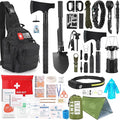 Survival Kit 268 Pcs Emergency Survival Gear and Equipment Supplies with First Aid Kit Camping Axe Headlamp Crossbody Bag for Camping Hiking Hunting Gift for Christmas Men Dads Black