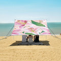 ALAZA Lilies Pink Flower Beach Tent Sun Shelter Portable Canopy Sunshade for Outdoor Camping Picnics Backyard Fun 10x9 ft