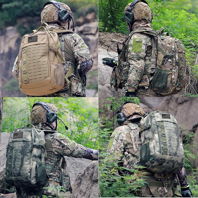 Tactical Backpack 30L Military Daypack Molle Army 3 Day Assault (Camo Green2)