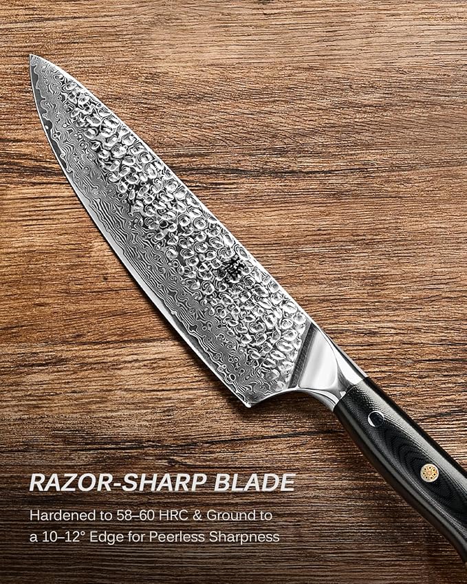 KYOKU Knife Set Shogun Gin Series 2pc Japanese Style Kitchen Knife Set 7 Boning 8 Chef Knife with Silver Ion Blade Sheath Gift Box Sharp Damascus Stainless Steel Knives for Meat Vegetable