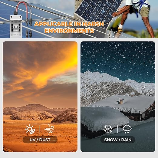 Solar Panel Disconnect Switch 400V DC/AC 20A PV Disconnect Switch Outdoor IP65 More Space Quick Installation for Solar PV Array Homes Battery (400V 20 Amp)