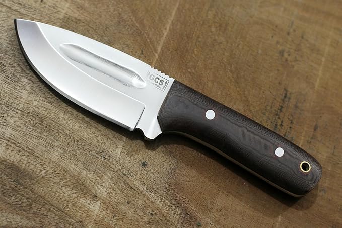 GCS Handmade Micarta Handle D2 Tool Steel Tactical Hunting Knife with leather sheath Full tang blade designed for Hunting &amp EDC GCS 311